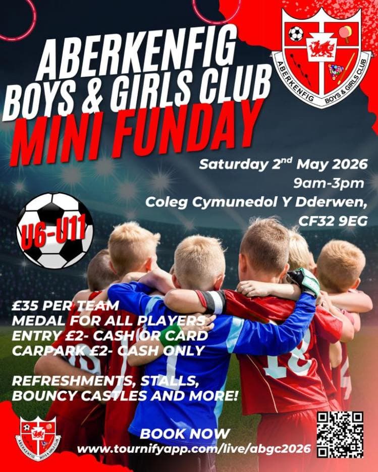 Aberkenfig Boys and Girls Club Minis Funday flyer