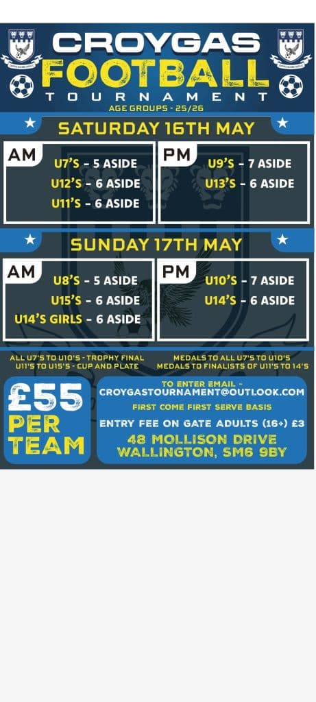 Croygas Football Tournament flyer