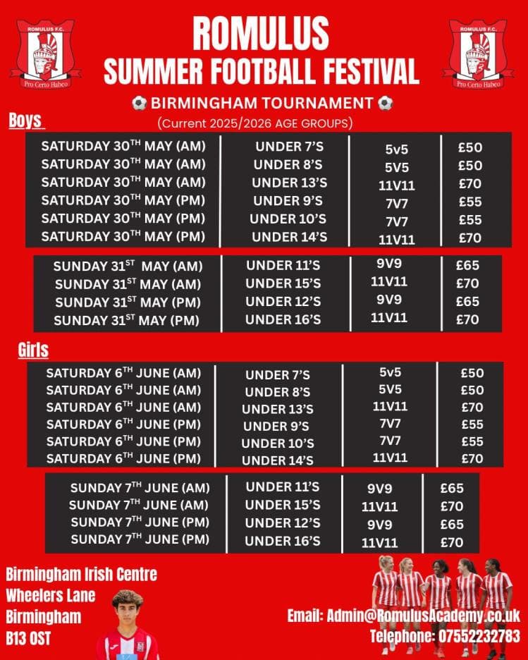 Romulus Summer Football Festival - GIRLS ONLY
