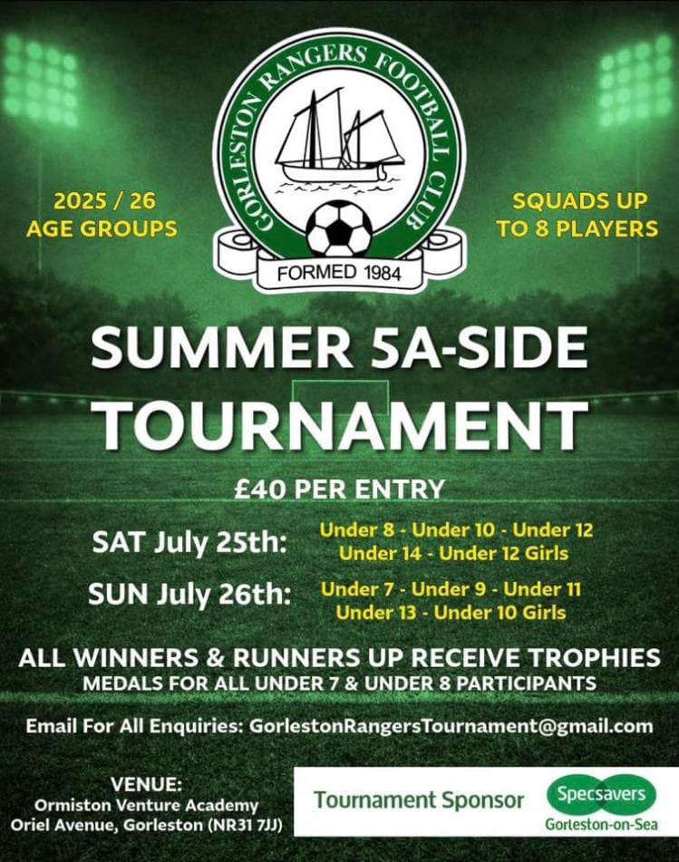 Gorleston Rangers Tournament flyer