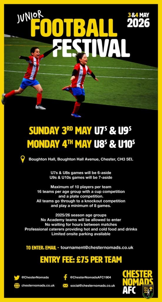 Chester Nomads AFC Junior Football Festival flyer