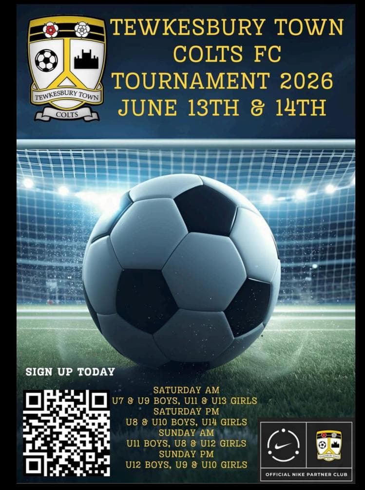 Tewkesbury Town Colts Tournament flyer