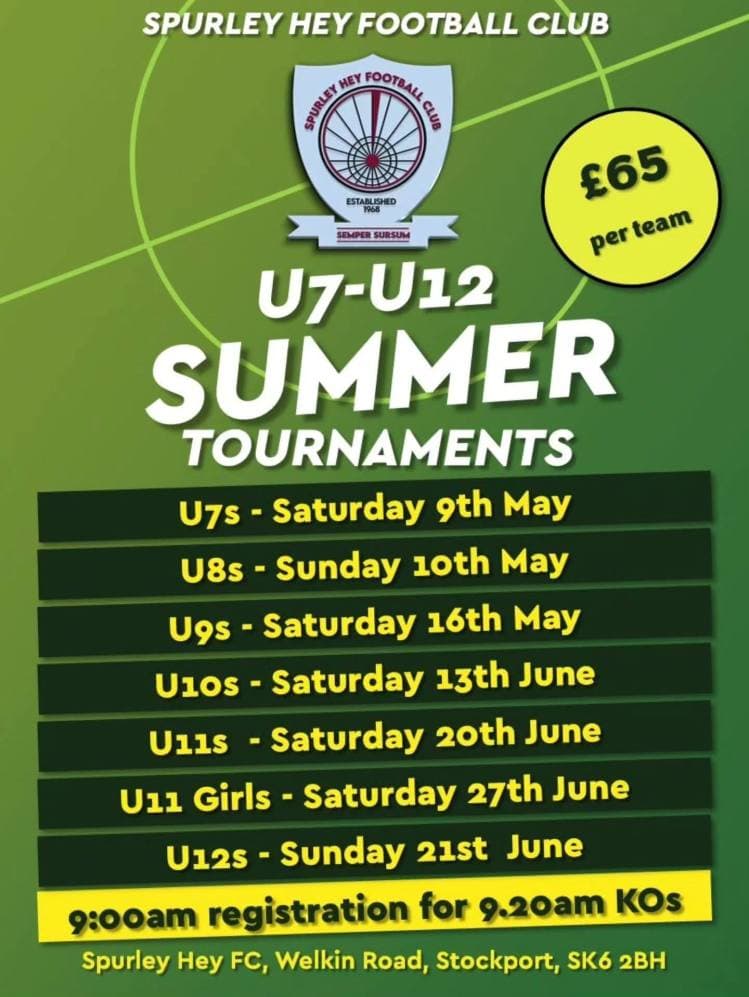 Spurley Hey FC Summer Tournament - GIRLS ONLY