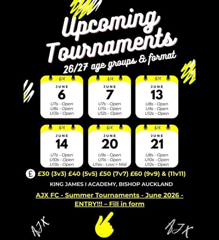 AJX FC - Summer Tournaments flyer