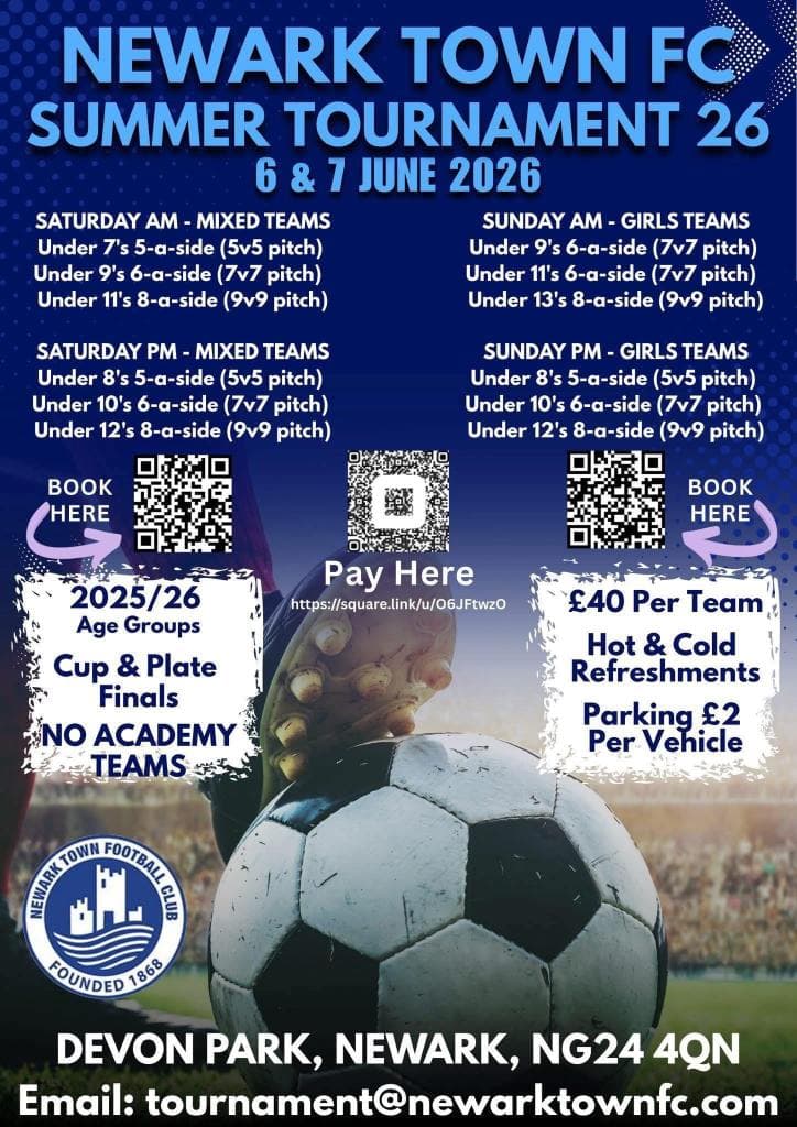 Newark Town FC Summer Tournament - GIRLS ONLY flyer