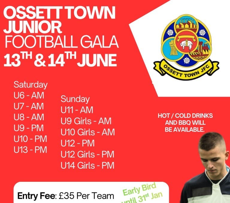 Ossett Town Juniors FC flyer