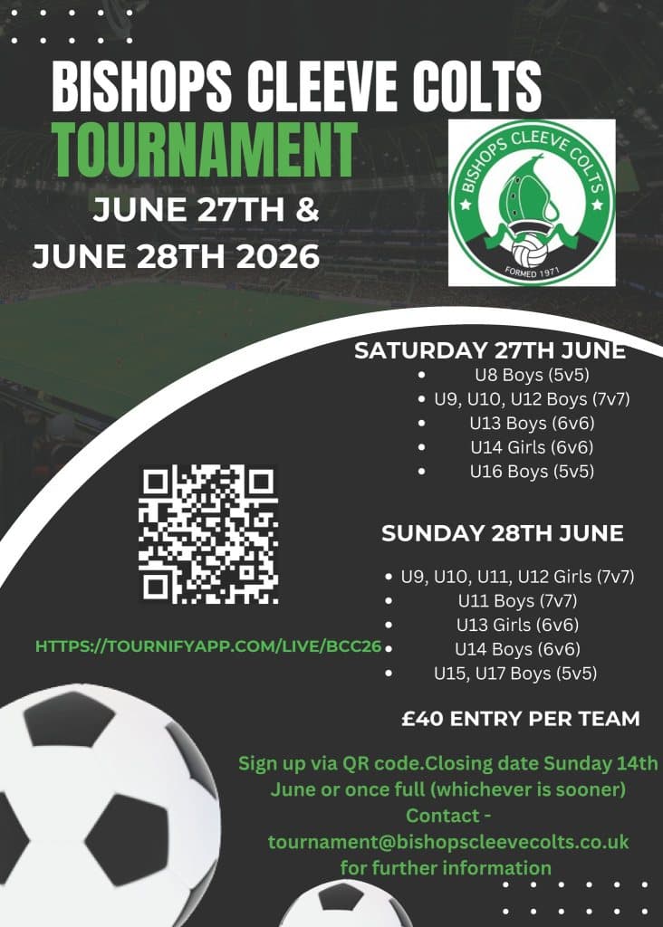 Bishops Cleeve Colts Festival of Football flyer