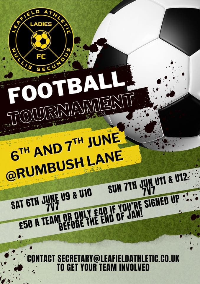 Leafield Athletic Ladies Tournament - GIRLS ONLY flyer