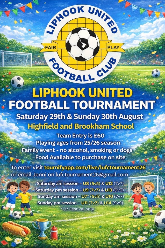 Liphook United FC Tournament flyer
