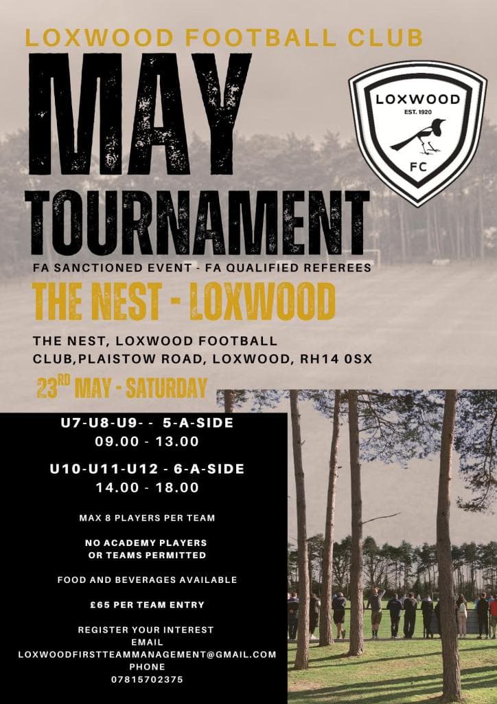 Loxwood Football Club May Tournament flyer