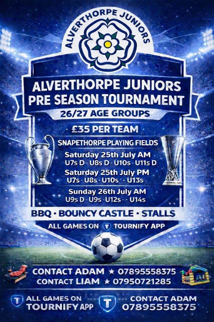 Alverthorpe Juniors Pre Season Tournament flyer