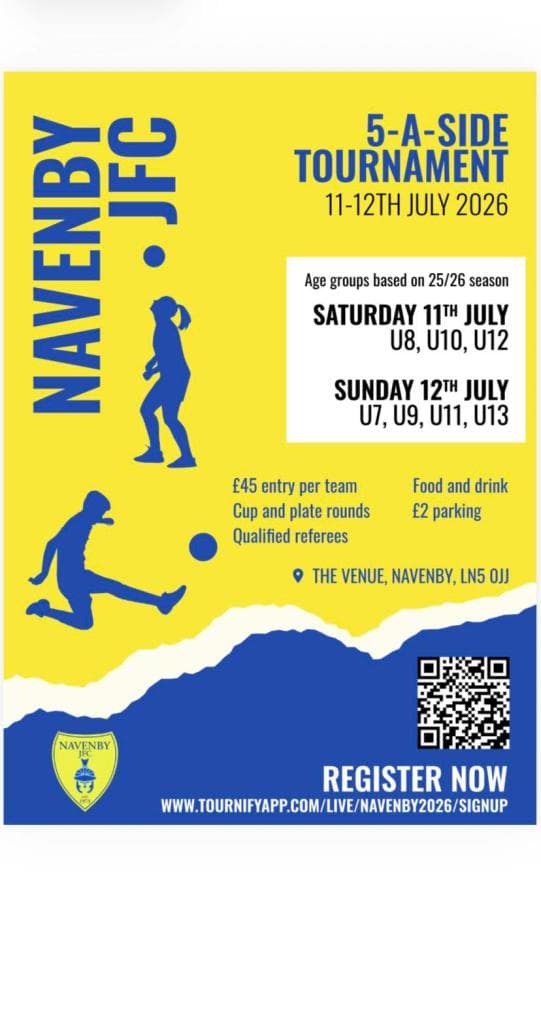 Navenby JFC 5-a-side Tournament flyer
