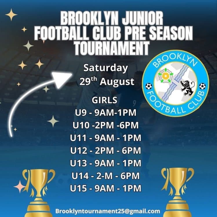 Brooklyn Junior Football Club Preseason Tournament - GIRLS ONLY flyer