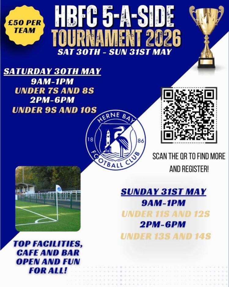 Herne Bay Football Club Summer Tournament flyer