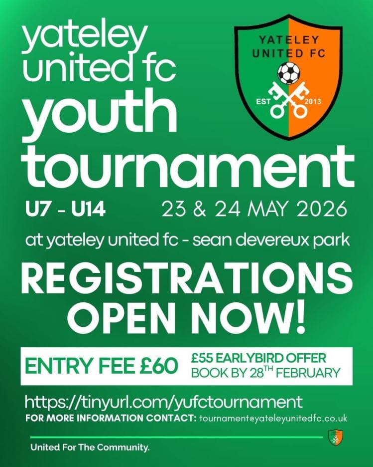 Yateley United FC 2026 Tournament flyer