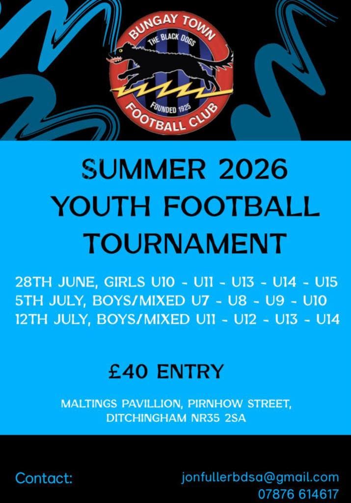 Bungay Town Summer Youth Tournament flyer