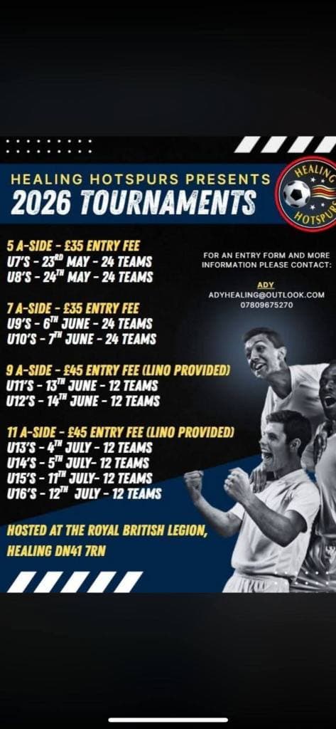 Healing Hotspurs summer tournaments flyer