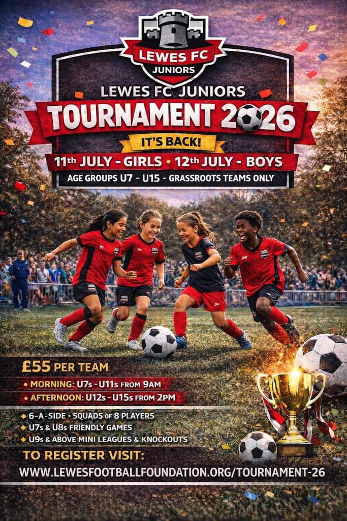Lewes FC Juniors Tournament flyer