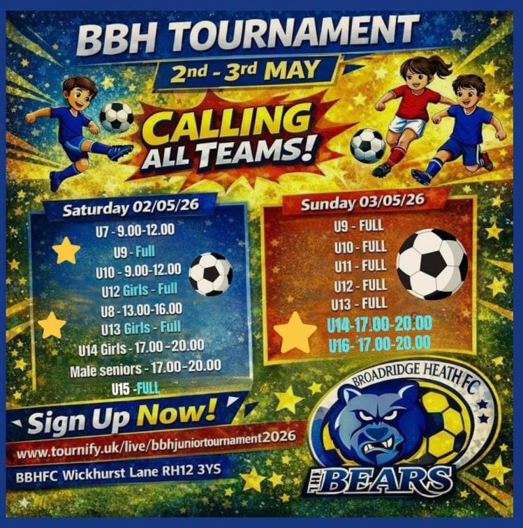 Broadbridge Heath FC 6 a Side Tournament flyer