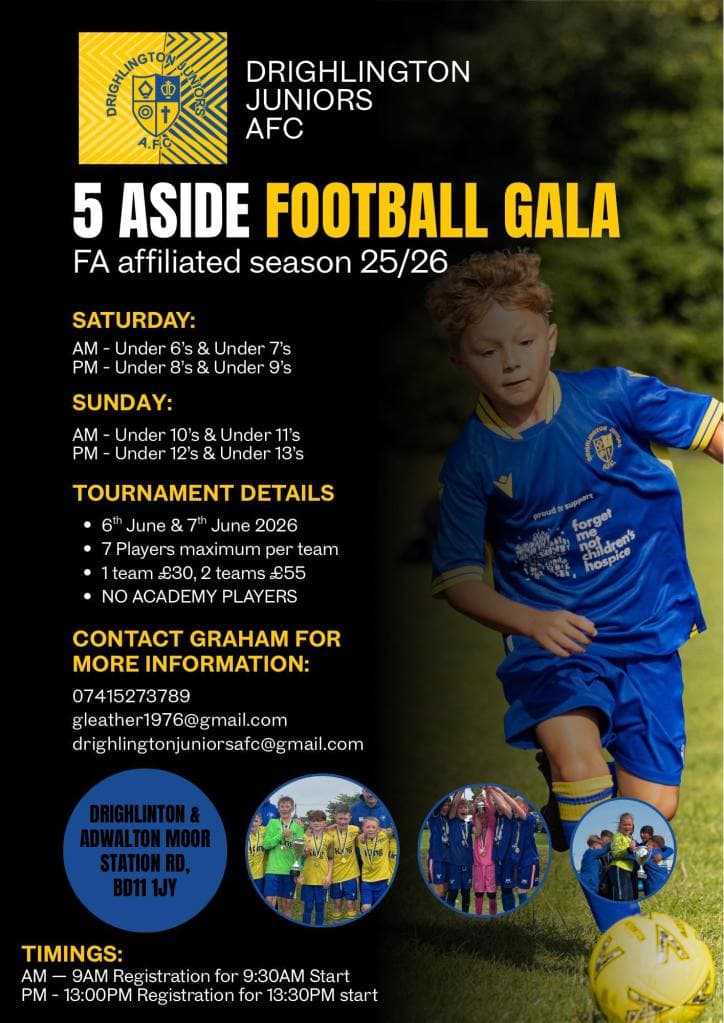 Drighlington Juniors 5 Aside Football Gala
