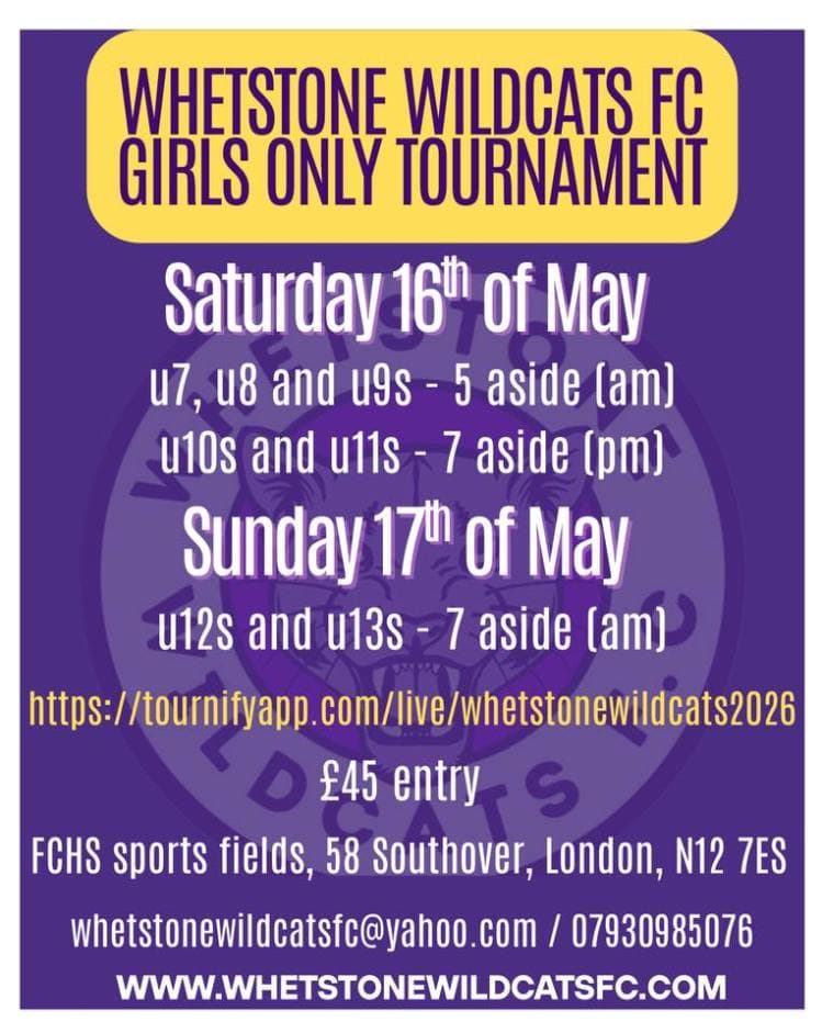 Whetstone Wildcats Tournament - GIRLS ONLY flyer