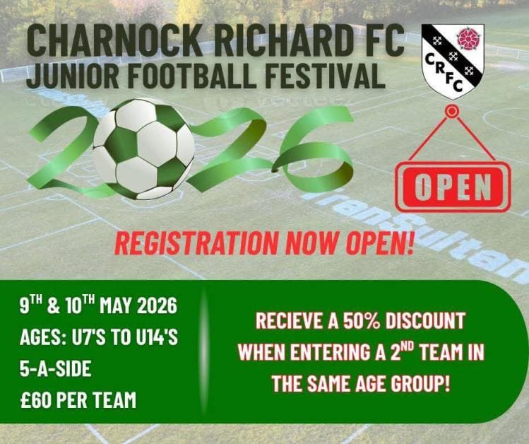 Charnock Richard FC Junior Football Festival flyer