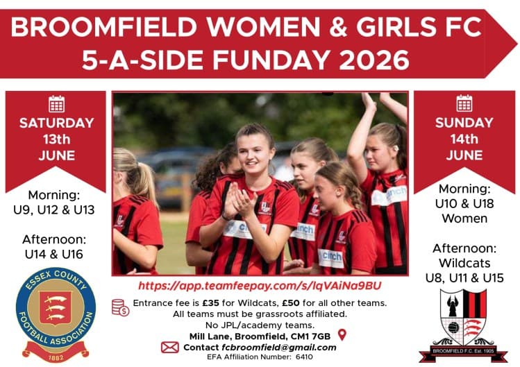 Broomfield Women & Girls - 5 a side Tournament - GIRLS ONLY