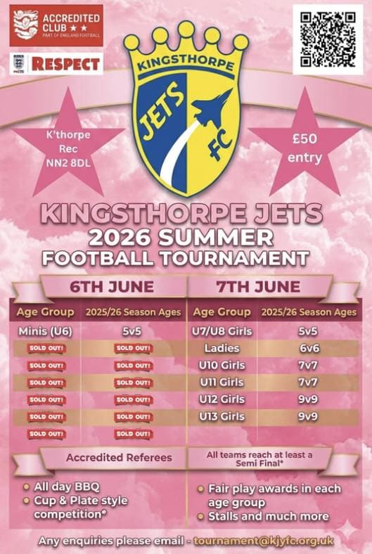 Kingsthorpe Jets Summer Tournament - GIRLS ONLY flyer