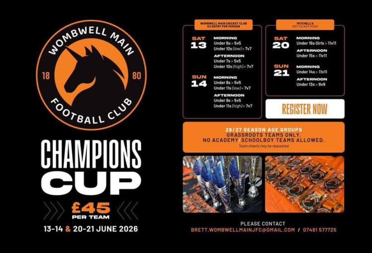 Wombwell Main Champions Cup flyer