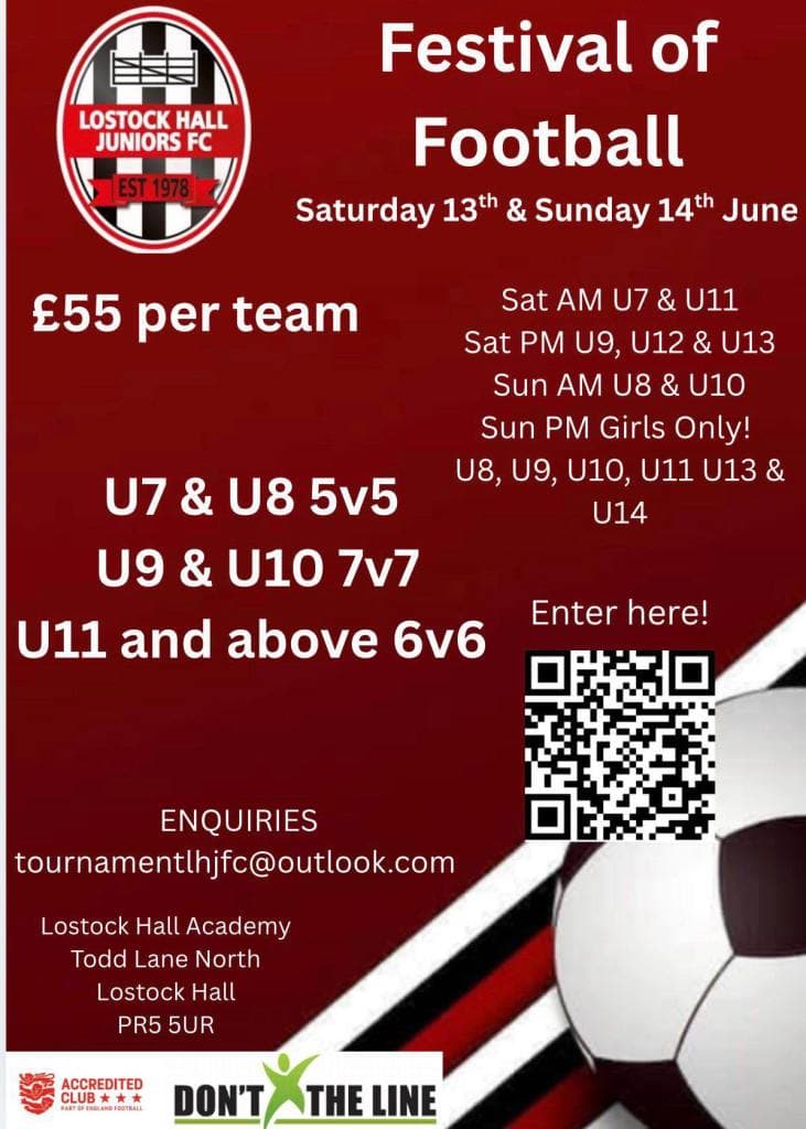 Lostock Hall Juniors Tournament flyer