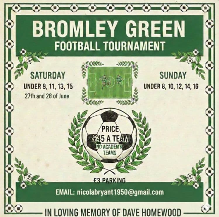 Bromley Green Football Tournament flyer