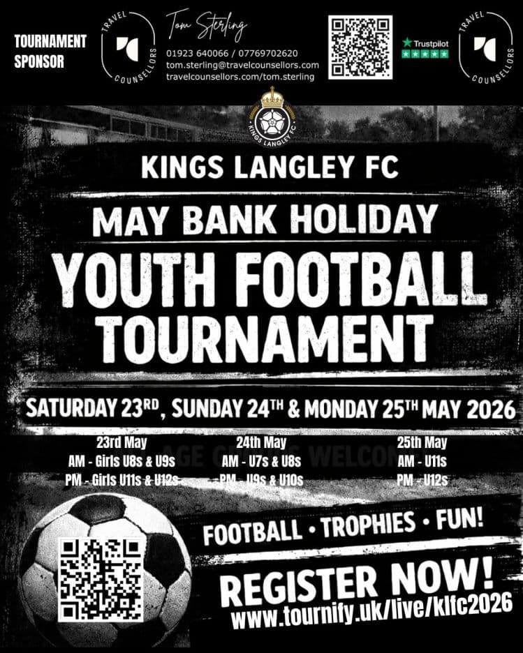 Kings Langley FC Youth Football Tournament - GIRLS ONLY flyer