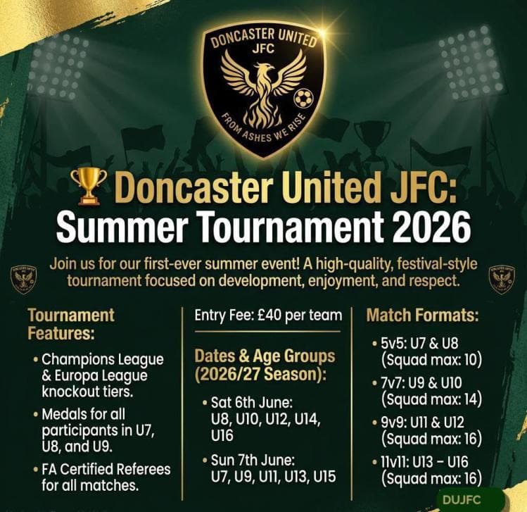 Doncaster United JFC Summer Tournament flyer
