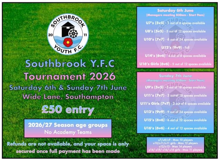 Southbrook Y.F.C Tournament flyer