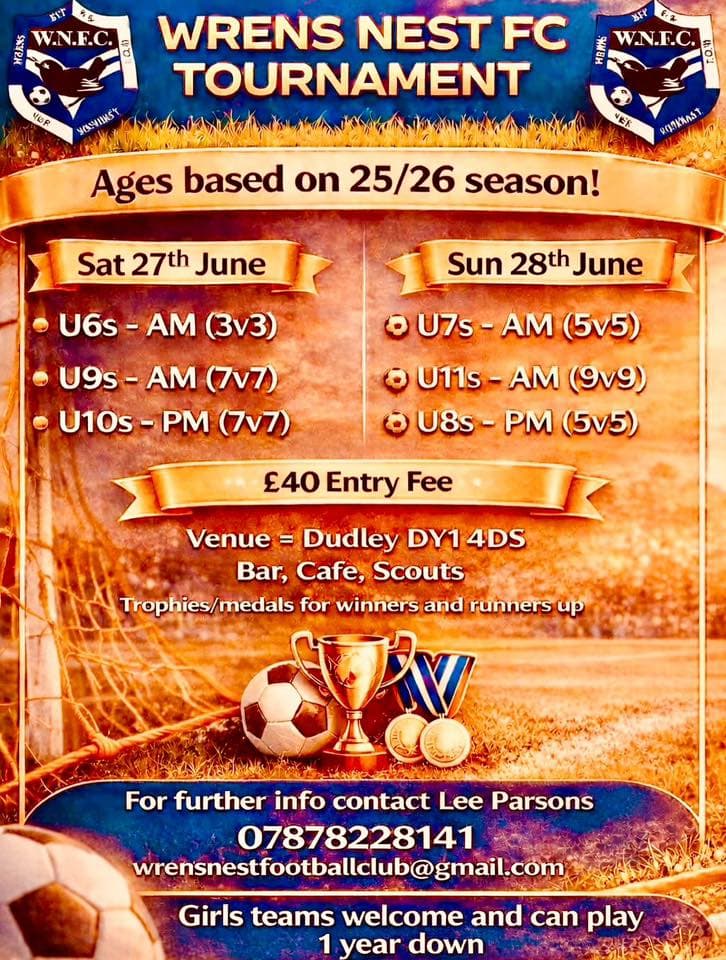 Wrens Nest FC Tournament flyer
