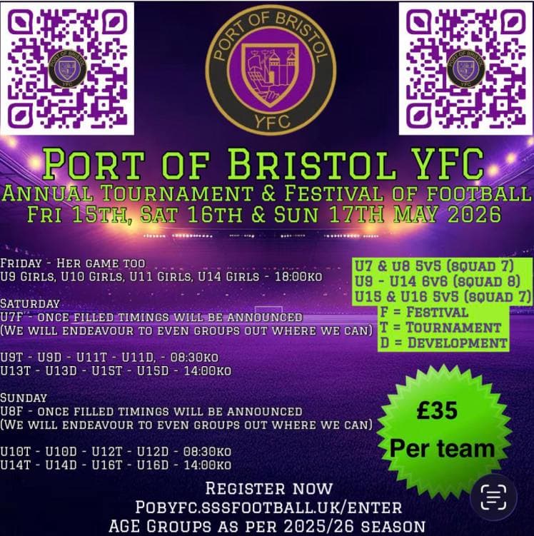 Port Of Bristol YFC Annual Tournament - GIRLS ONLY