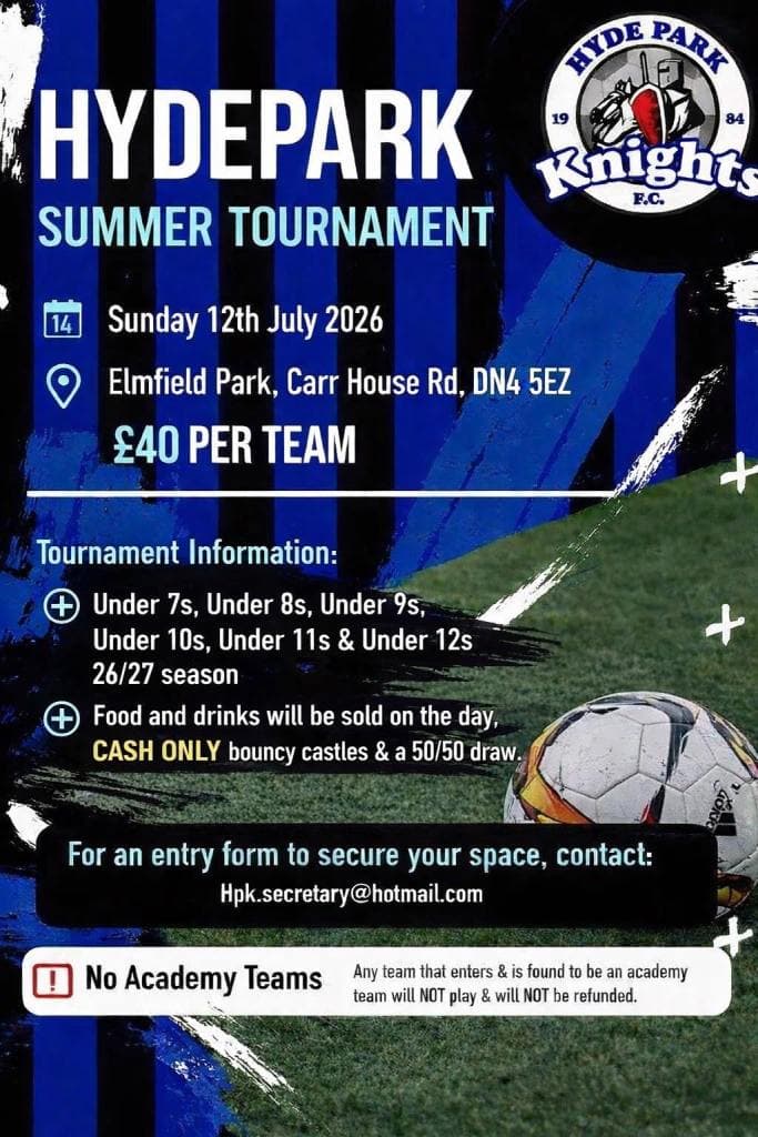 Hyde Park Knights Summer Tournament flyer
