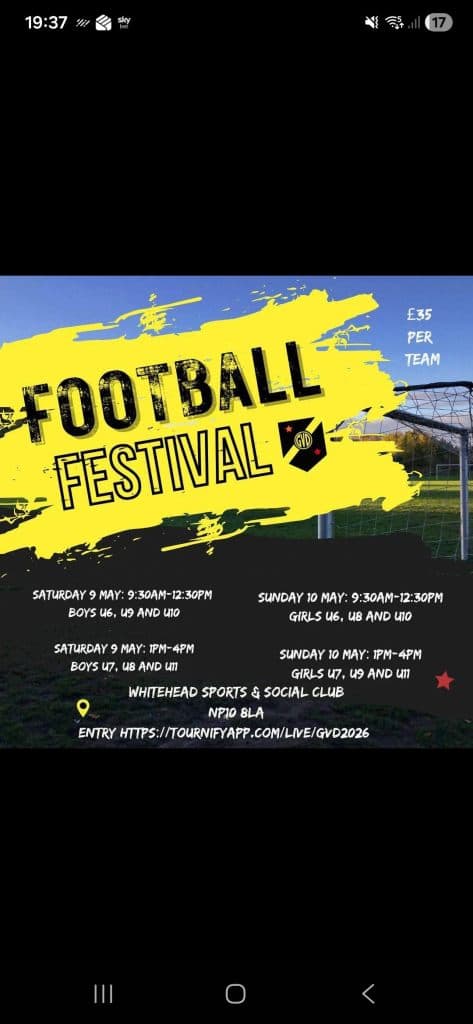 Graig Villa Dino FC Tournament - GIRLS ONLY flyer