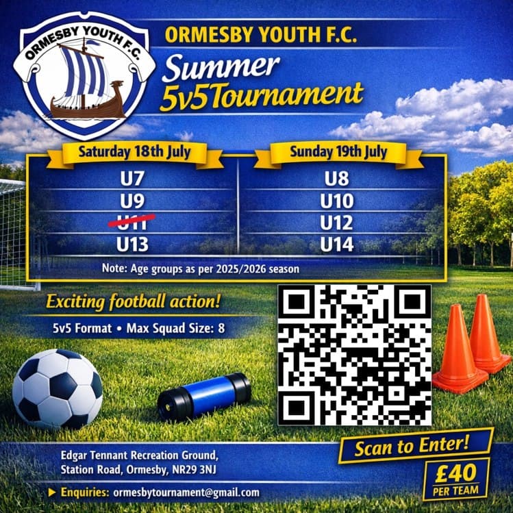 Ormesby Youth FC 2026 Tournament flyer