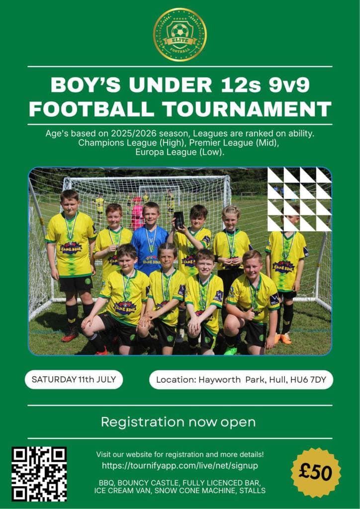 National Elite Football Tournament - U12 flyer