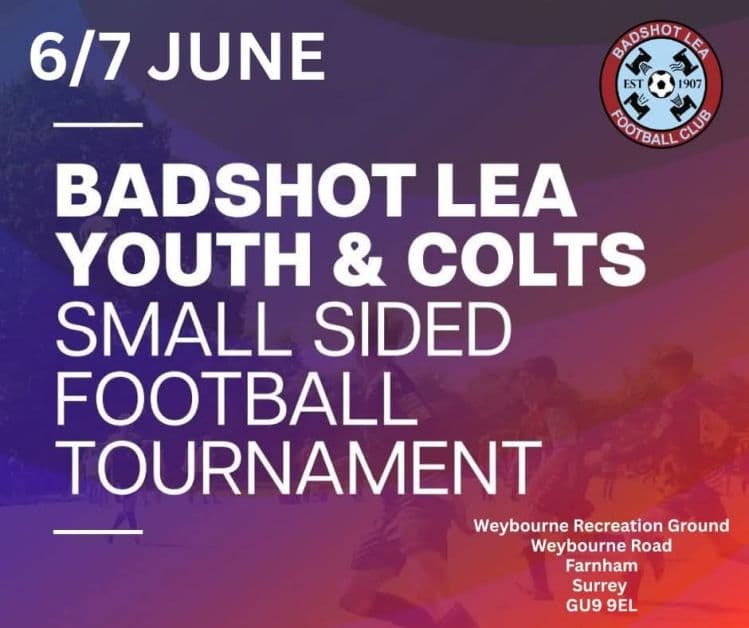 Badshot Lea Colts FC Small Sided Tournament flyer