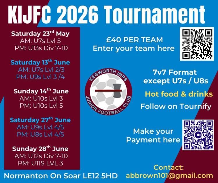 Kegworth Imps (KIJFC) Tournament flyer