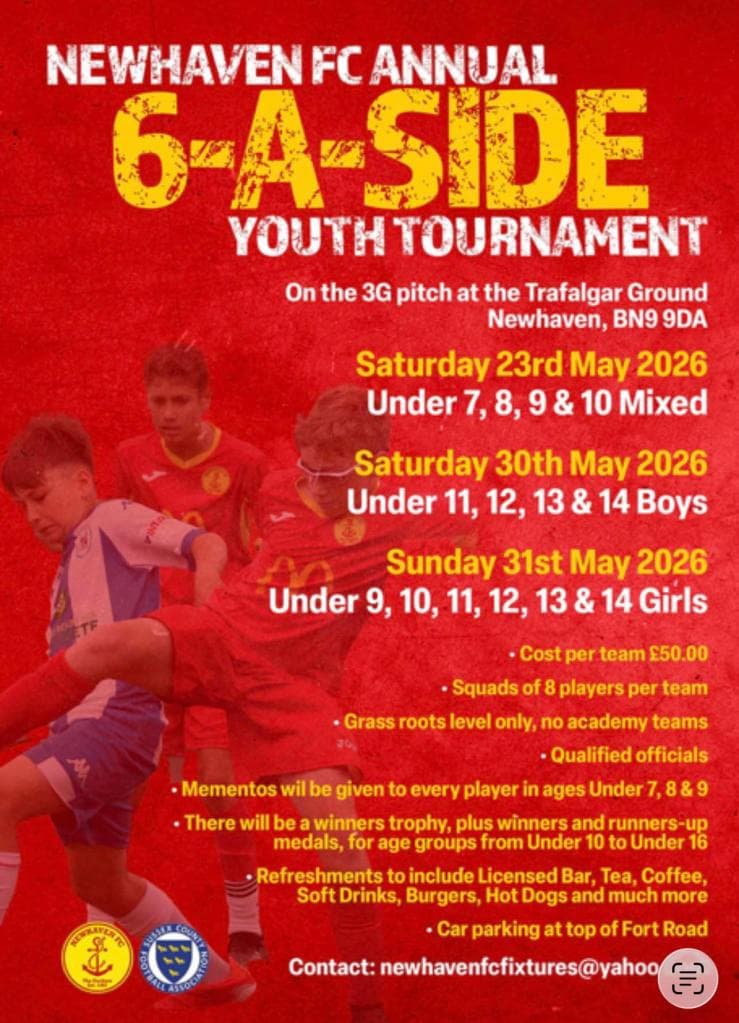 Newhaven FC Annual 6-A-Side Tournament flyer
