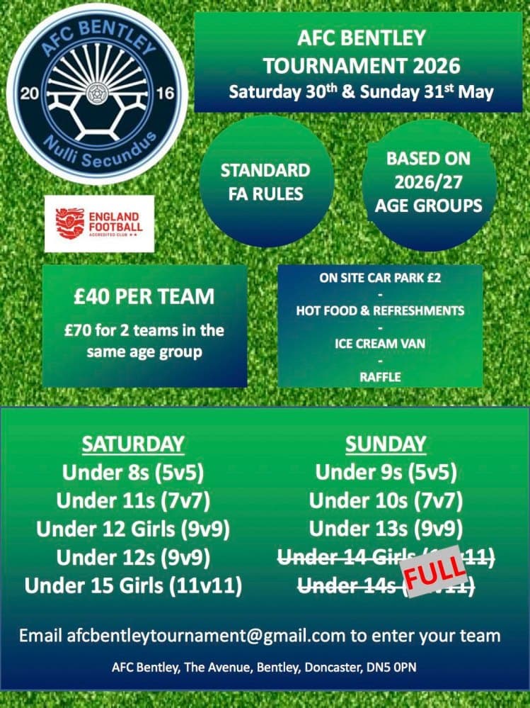 AFC Bentley Tournament flyer