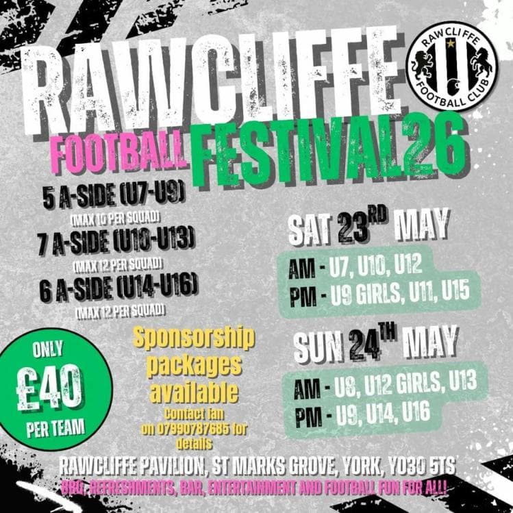 Rawcliffe Football Festival flyer