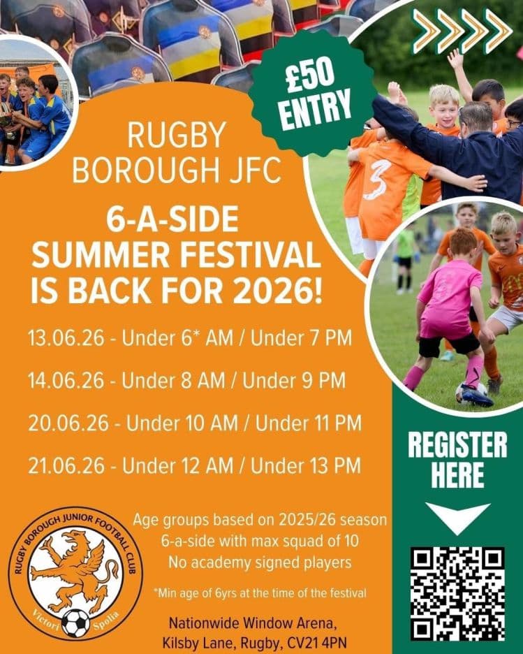 Rugby Borough Summer Football Festival flyer