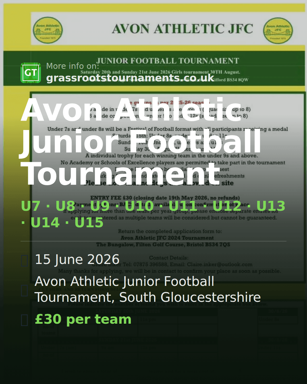Avon Athletic Junior Football Tournament — social preview