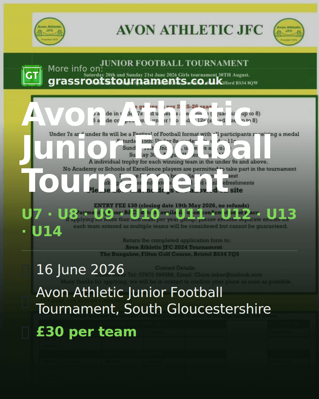 Avon Athletic Junior Football Tournament — social preview