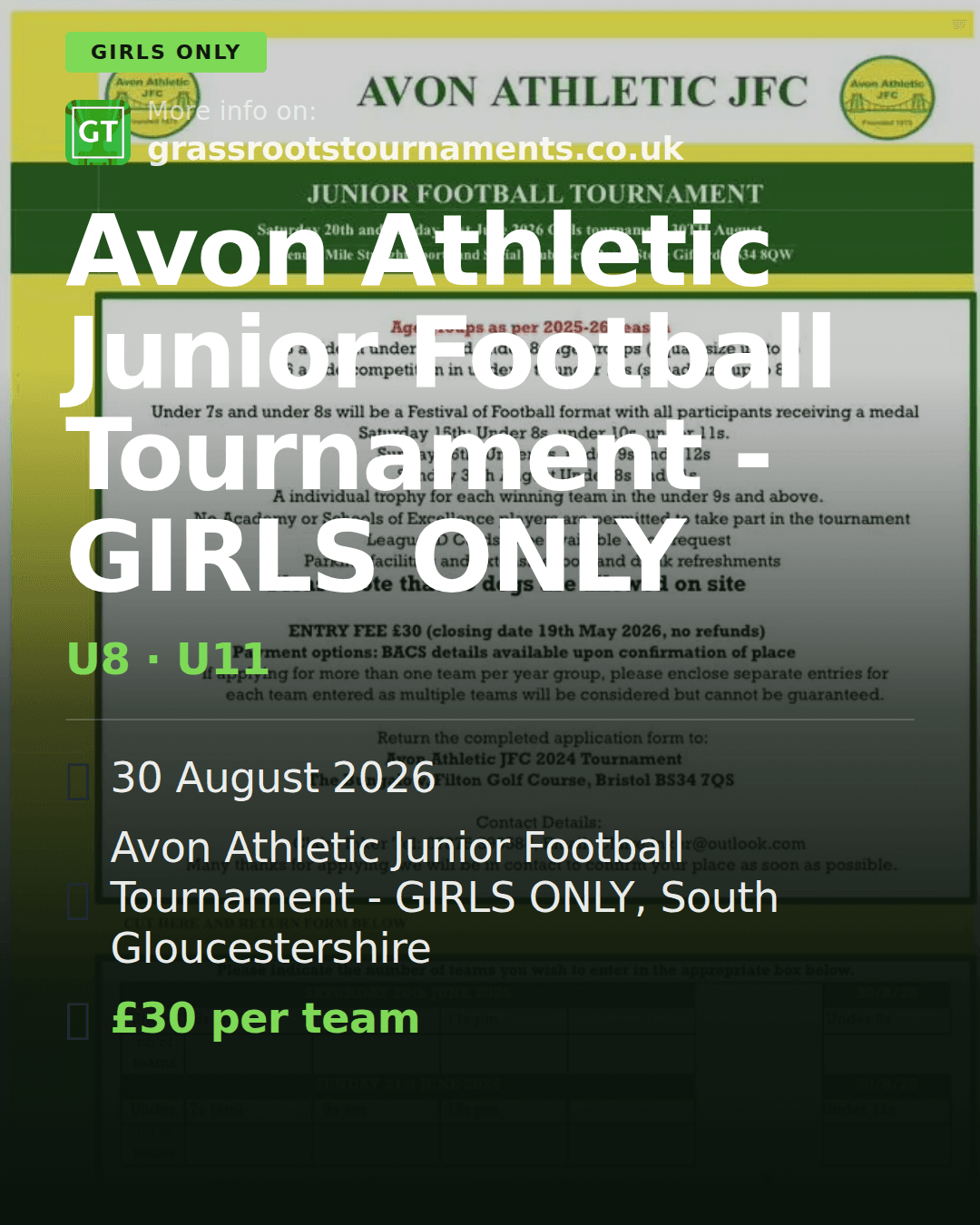 Avon Athletic Junior Football Tournament - GIRLS ONLY — social preview