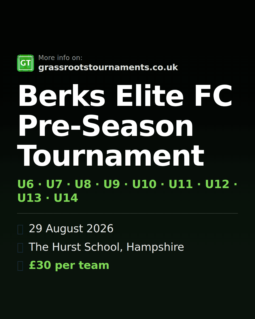 Berks Elite FC Pre-Season Tournament — social preview